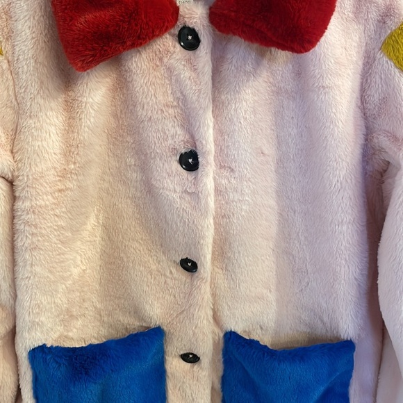 Treasure & Bond girls pink lotus color block faux fur coat jacket plush cozy XL - Picture 6 of 14